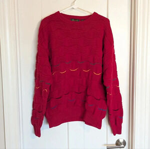 Colours by Alexander Julian 100% Cotton Red Sweater - Grandpacore - Coogi Style